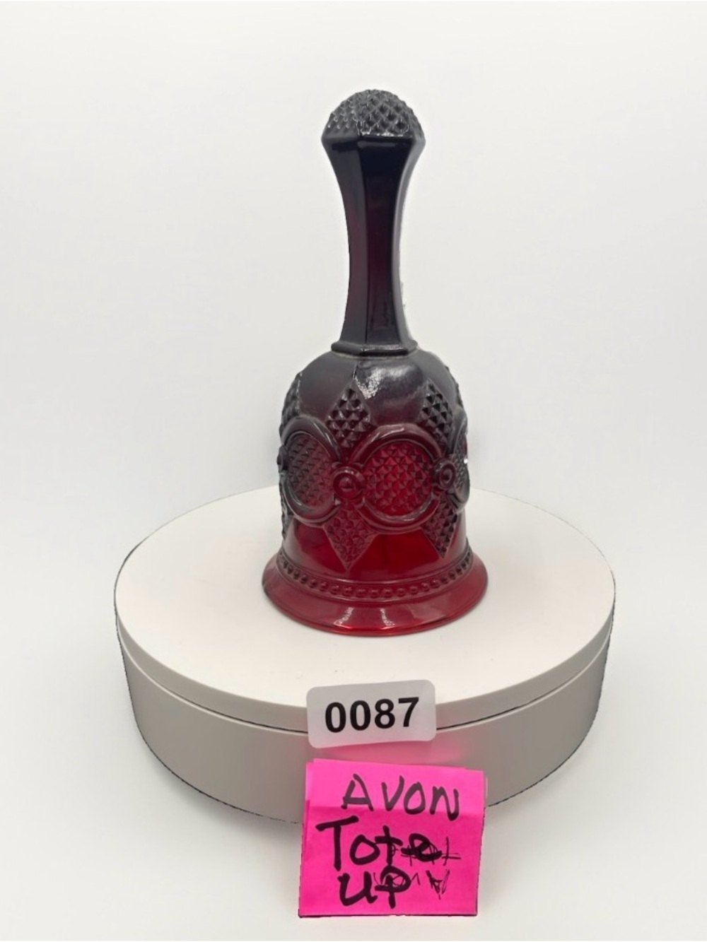 Avon Red and Black Glass Decorative Bell